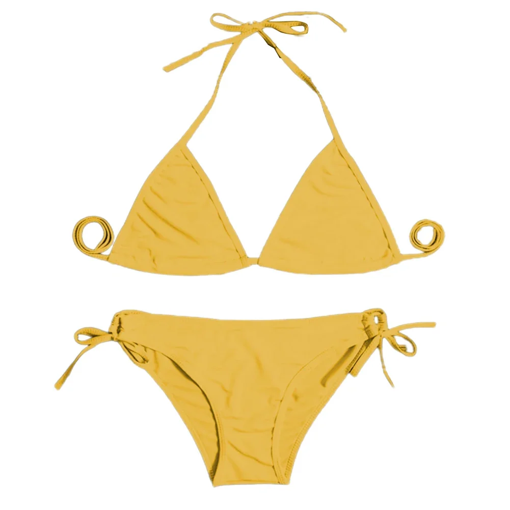 Conjunto de biquíni feminino com três pontas, tanga bandagem, estilo maiô respirável, leve conjunto de biquíni feminino, sexy, verão