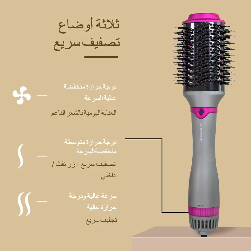 Hot Air Brush With Double Head 1000W Hair Straightener Styler and Volumizer Curler Comb Roller Electric Ion Blow Dryer Brush