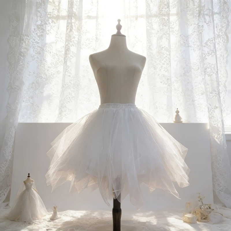 

New Irregular Boneless Puffy Tulle Petticoat Underskirt, Mid-Length Petticoat, Also Suitable Daily Wear
