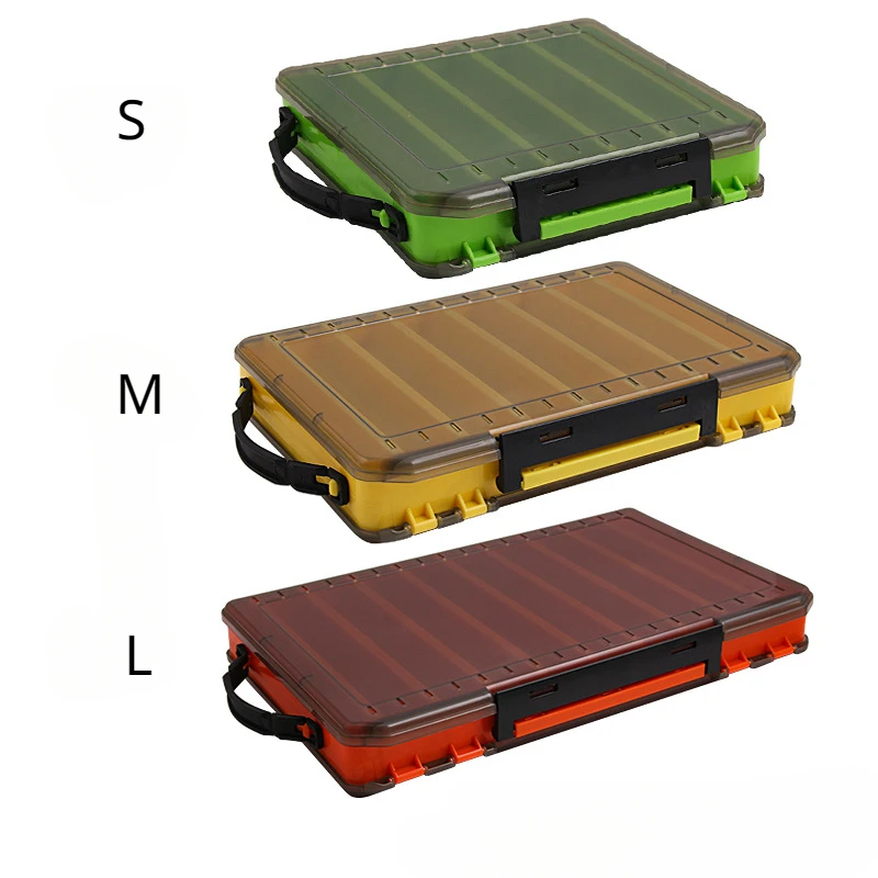 

XXL Fishing Tackle Box Compartments Fishing Accessories Lure Hook Storage Case Double Sided Fishing Tool Organizer Boxes