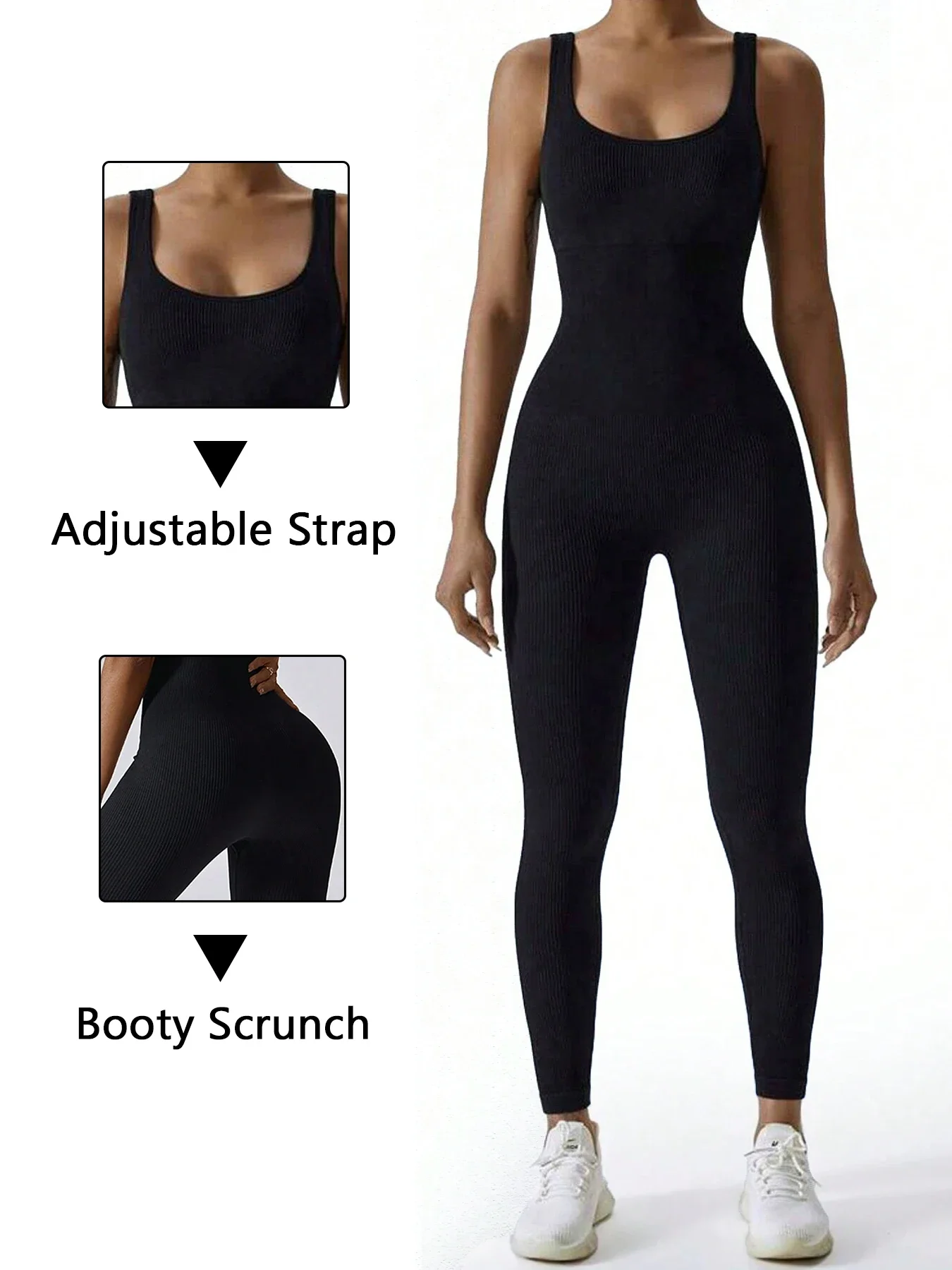 

1pc Women's Seamless Solid Color High Elasticity Running, Training, Yoga Jumpsuit