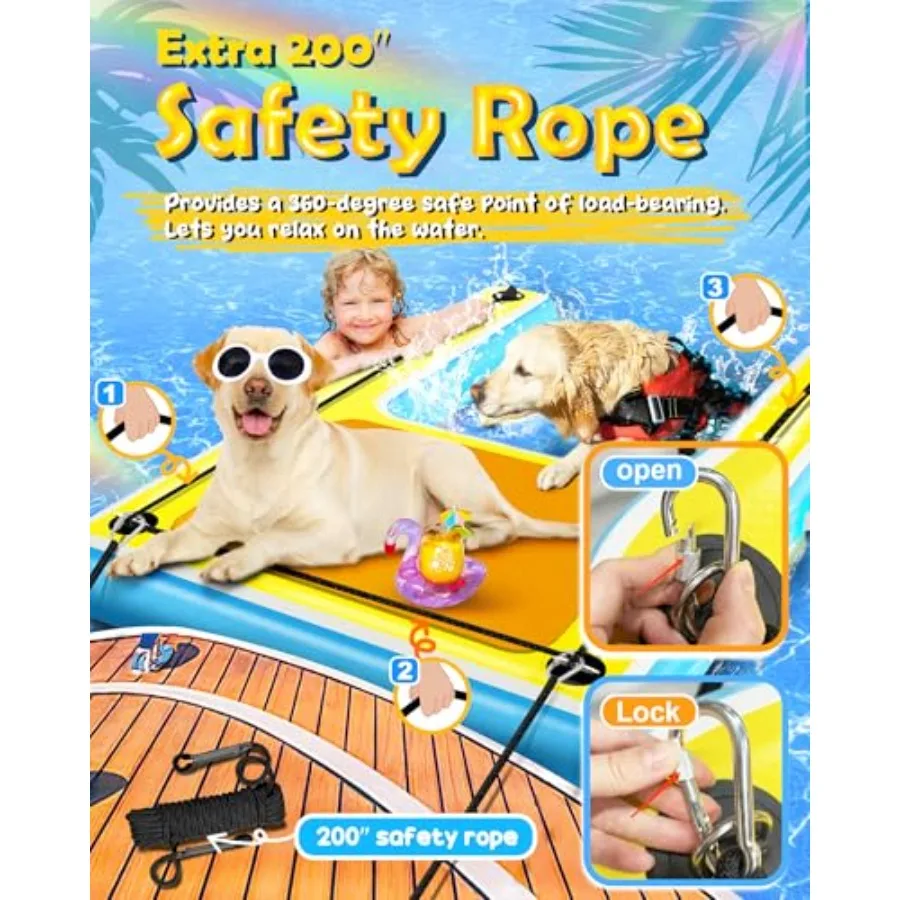 Nadmuchiwane rampy wodne wielofunkcyjne duże pływaki dla psów drabinka do basenu łodzi molo jeziora antypoślizgowa jednoczęściowa rampa siatkowa deska do pływania