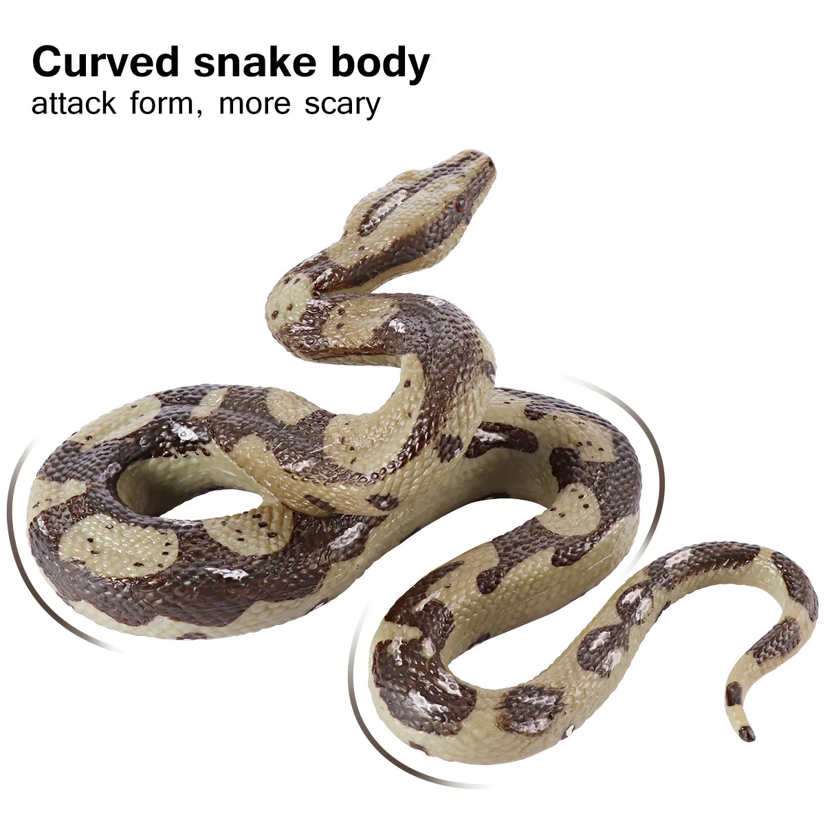 

Lifelike Spook Snake Plastic Prop Vivid Detail Molded Texture Creepy Realistic Halloween Party Prank Scare Prop Tricky Animal