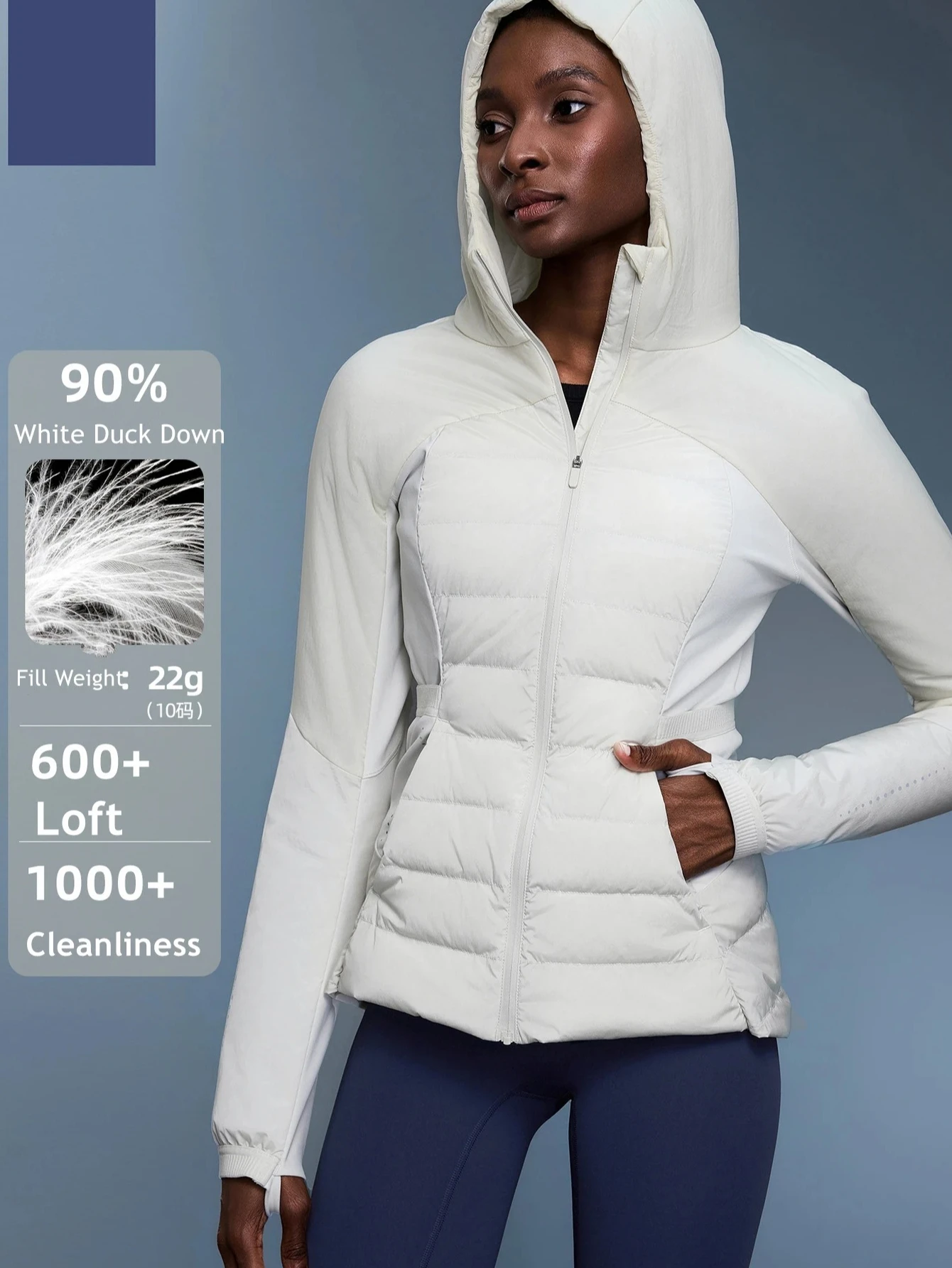 

Женская легкая пуховая куртка с капюшоном на белом утином пуху, зимняя облегающая спортивная уличная парка