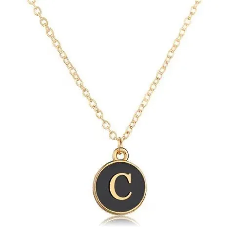 Lcr Trending on Instagram Letter Necklace European and American Popular 26 English Letters Enamel Pendant Clavicle Chain Accessory a