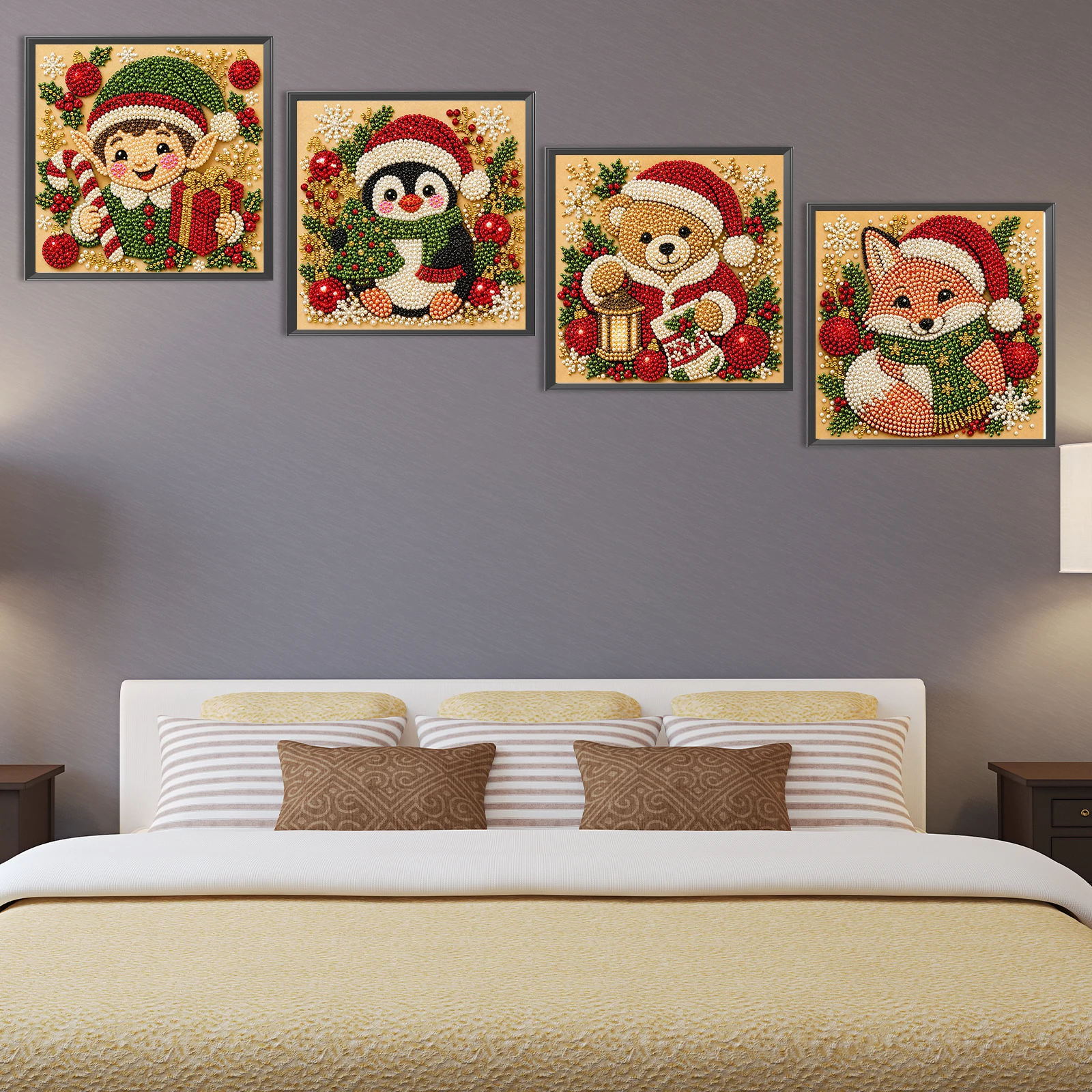 Art Craft And Cloth - ชุดอุปกรณ์วาดภาพไข่มุก DIY พร้อมผ้าใบมีกรอบ ขนาด 20x20 ซม.