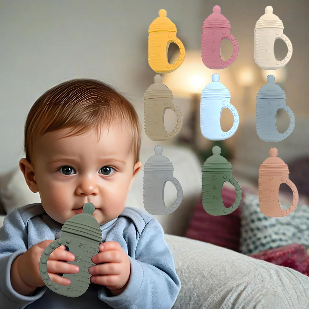 

Baby toys food grade safe silicone toothbrush d animal shape teether multicolor soft material