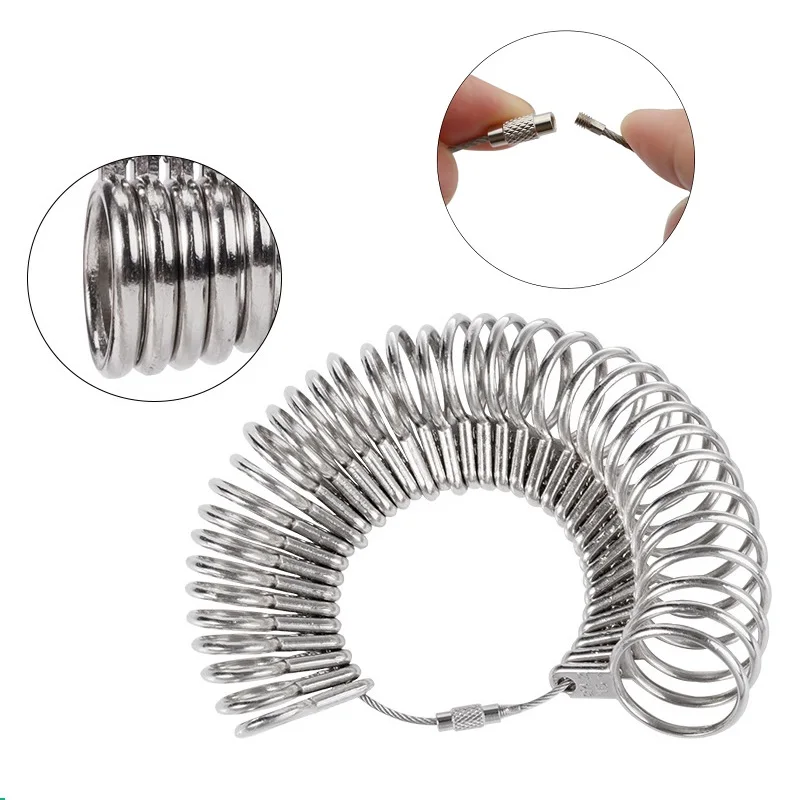 

Metal Alloy Finger Size Gauge Measure Tool Jewelry Ring Sizing Tools Multi-specification Finger Gauge Ring Sizer Measuring Tool
