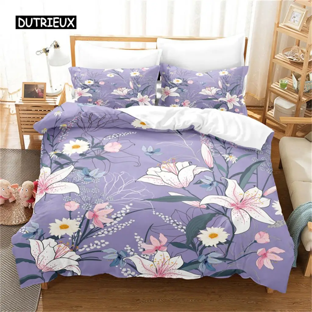 

Flower Bedding Set Tropical Plants European Vintage Flower Duvet Cover Bedroom Gorgeous Bedding For Women Girl Gift Decorations