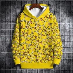 3D Printing Cute Little Yellow Duck Pattern Kids Hoodie Autumn Men Women Fashion Casual Top Oversized High Quality Sweatshirt