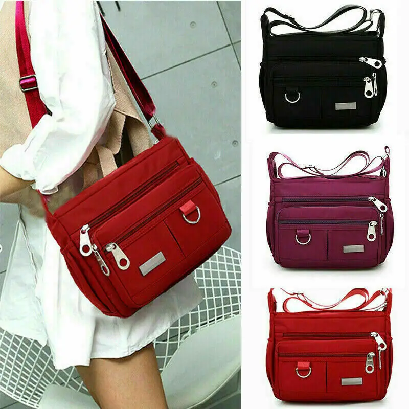 Mulheres Saco Impermeável Oxford Saco De Pano Multi Bolso Mensageiro Bolsa De Ombro De Lona Multifuncional Crossbody Bags