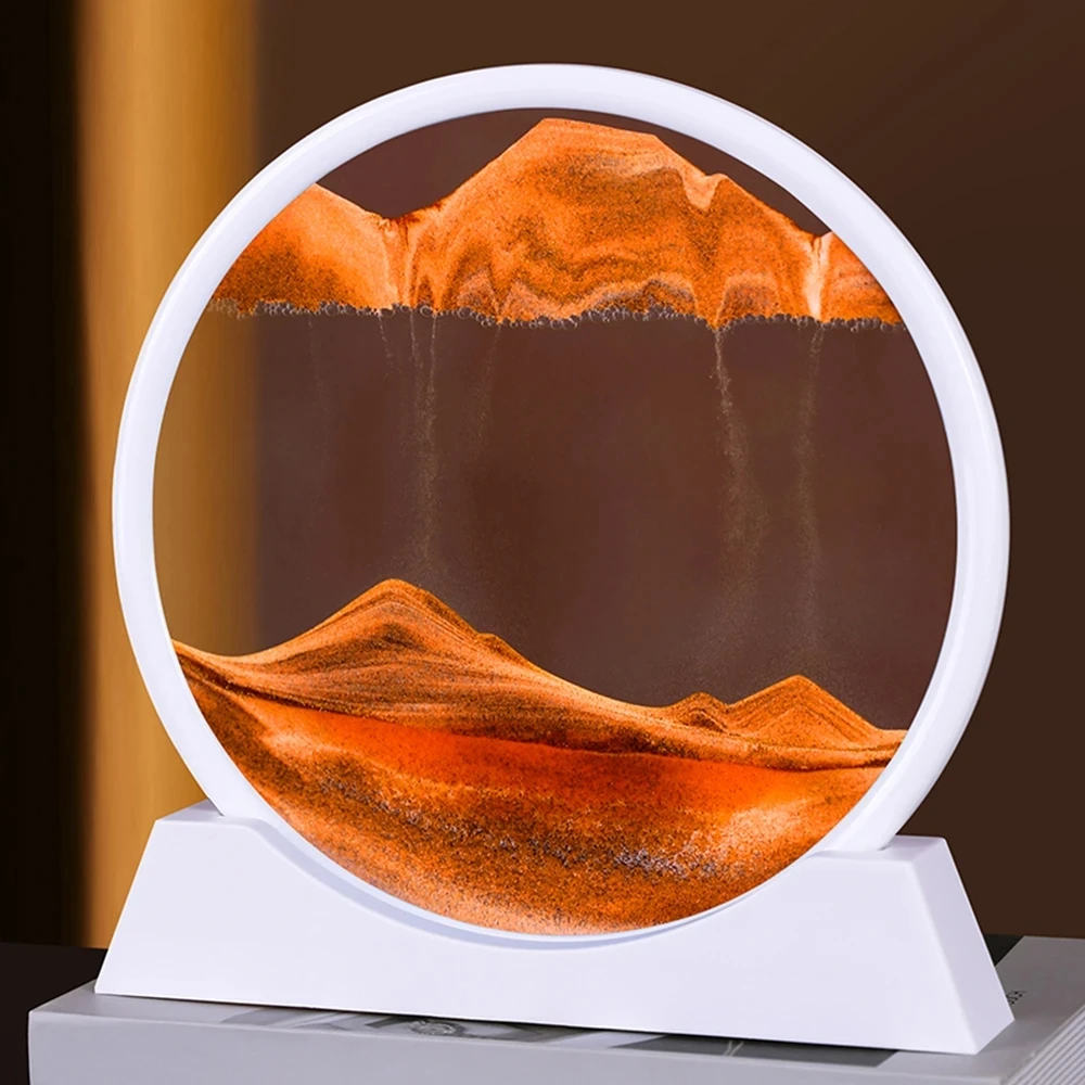 

3D Glass Moving Sand Art Creatitive Sandscape In Motion Display Flowing Sand Frame Hourglass Painting for Home Decor for Gifts