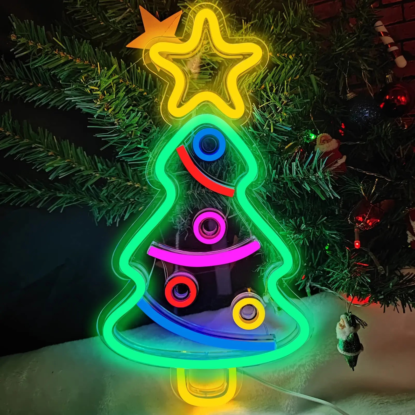 

Christmas Tree Neon Sign Trees LED Neon Signs for Wall Decor Bedroom Home Decoration Man Cave Birthday Bar Wedding Party Decor