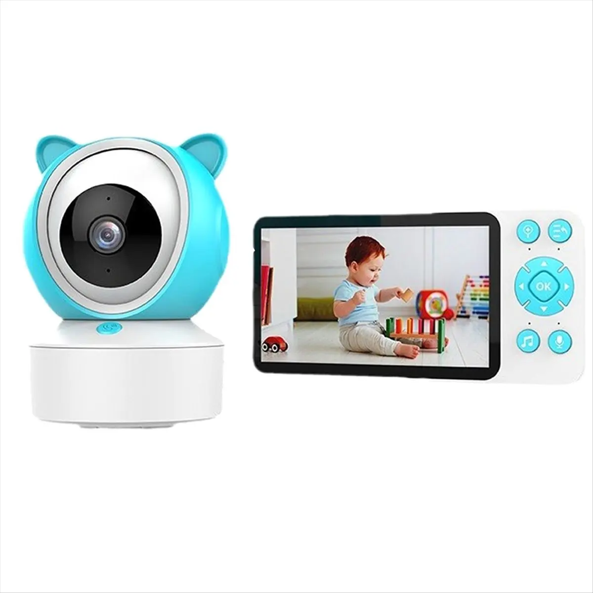 B21B Baby Monitor 5-Inch IPS HD Screen Display Tuya Remote Control Two-Way Intercom Indoor Surveillance Camera for Babies