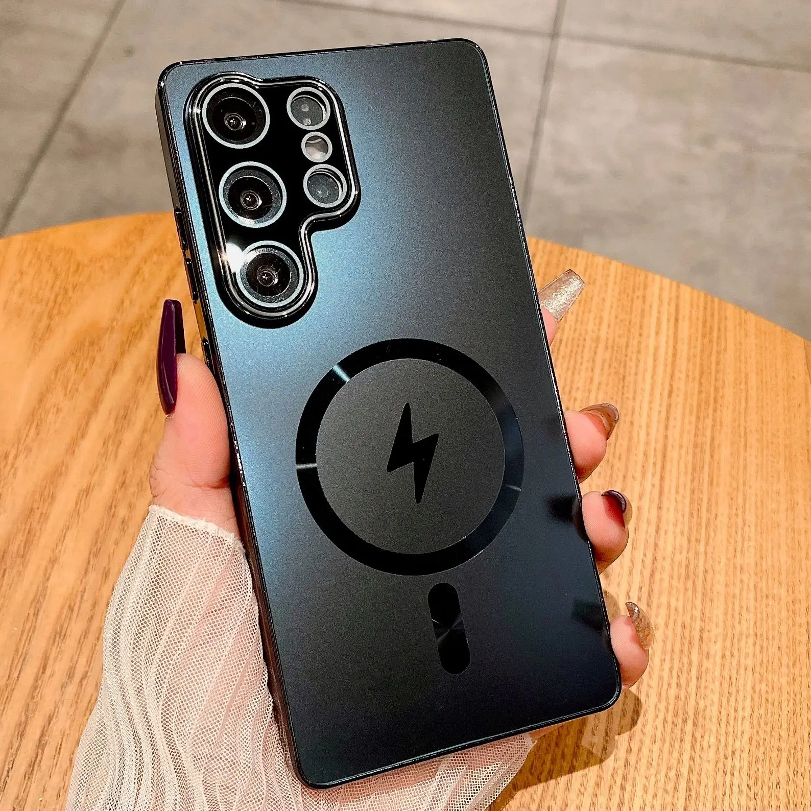 عدسة زجاجية حماية AG ماتي المغناطيسي ل Magsafe جراب هاتف لسامسونج S25 S24 S23 S22 الترا شحن لاسلكي غطاء بلوري #1