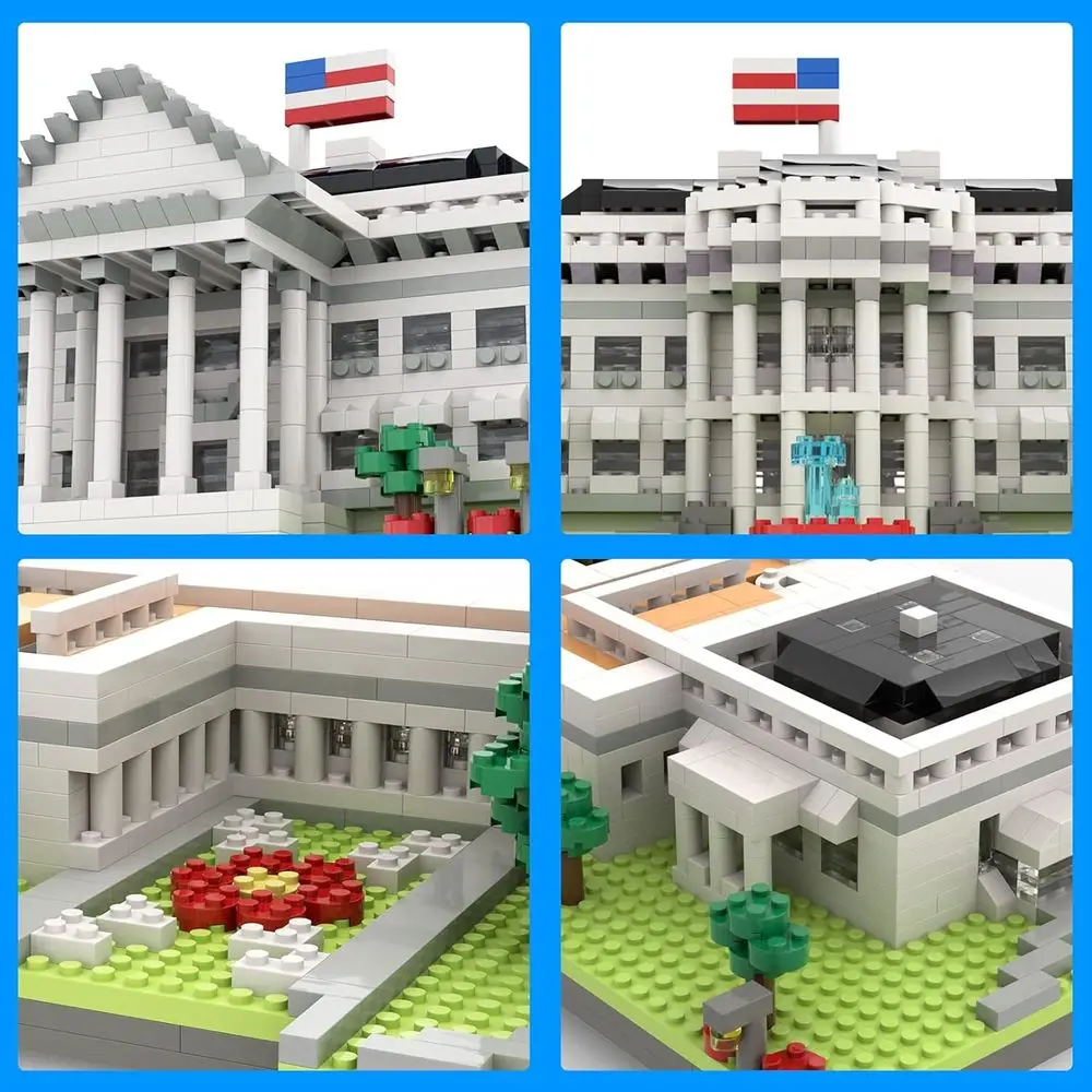 3000-teiliges Miniaturblock-Set „White House“: Iconisches Wahrzeichen-Bauspielzeug für Kinder und Erwachsene