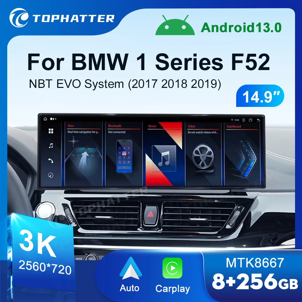 

14.9 Автомобильное радио для BMW 1 серии F20 F52 NBT EVO Экран системы CarPlay Android Auto Мультимедийный проигрыватель Navi Дисплей Головное устройство DSP