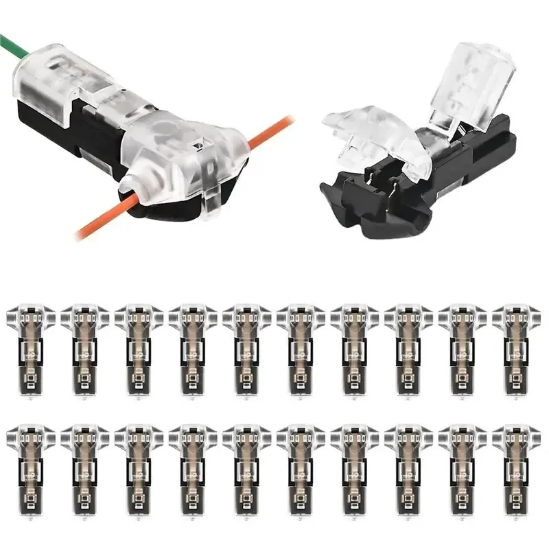 Universal T Type Quick Splice Low Voltage Wire Connector Solderless No Stripping Tool Free One Pin Two Way Mini Terminal Join view 3