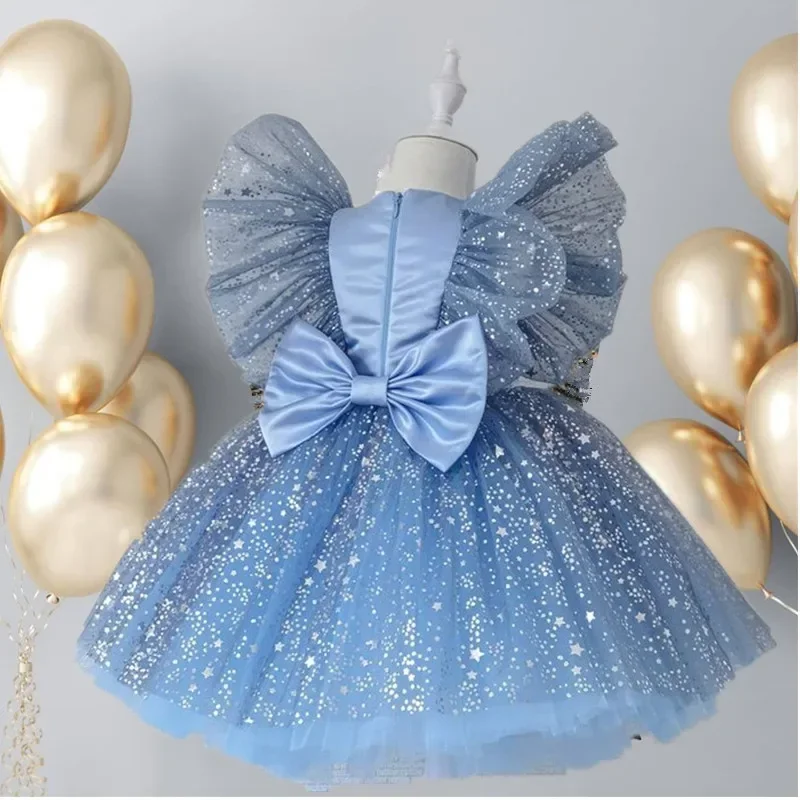 Toddler Baby Dress for Girls Sequin Tutu Birthday Clothes Flower Elegant Kids Princess Wedding Party Dress Girl Vestidos 1-5Yrs