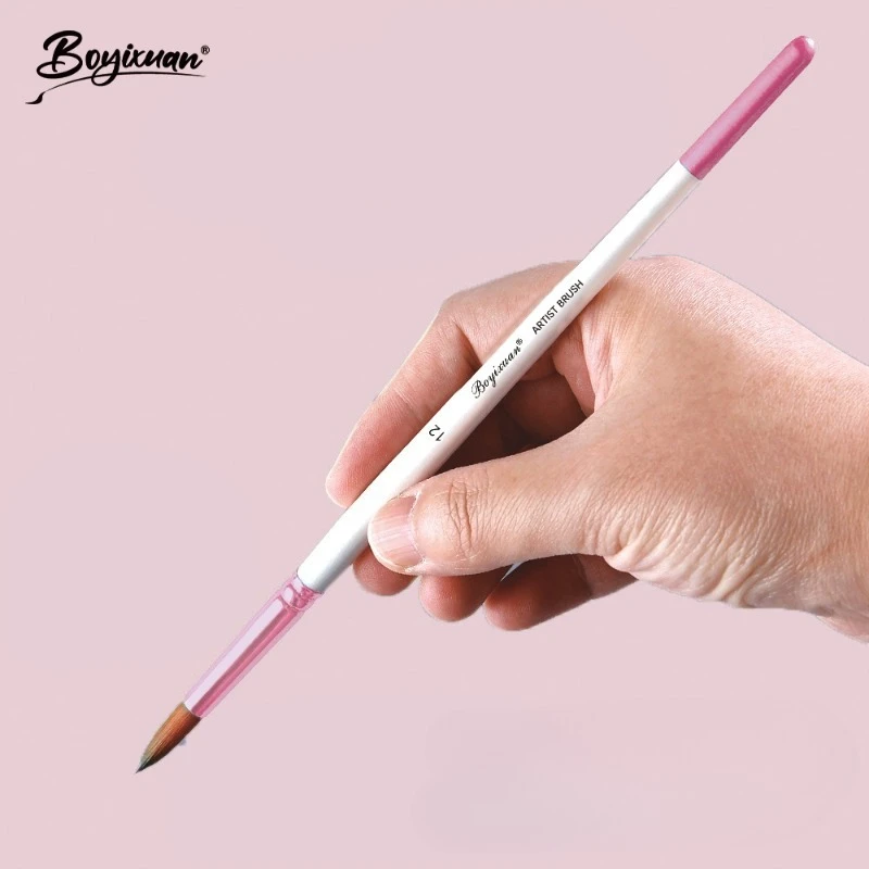 مجموعة فرش نايلون مطلية بالأشعة فوق البنفسجية محكمة الغلق بالكامل بمقبض خشبي - أدوات احترافية لتطبيق اللوحة والصباغ للفنانين #3