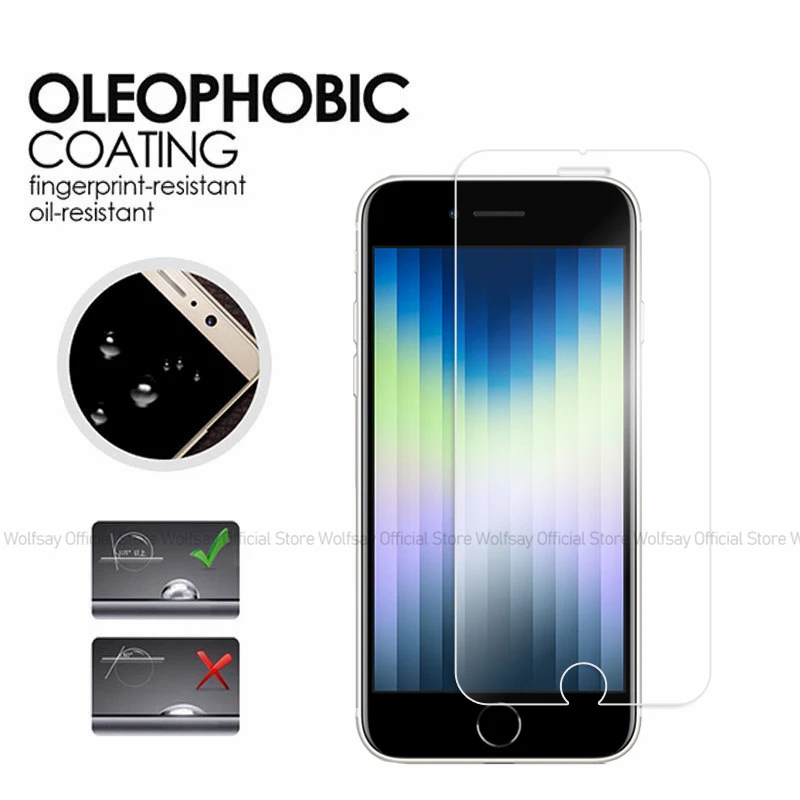 2/4PCS For iPhone SE 2022 Screen Protector Tempered Glass For iPhone SE 2022 2020 7 8 Full Glue Screen Glass For iPhone SE 2022