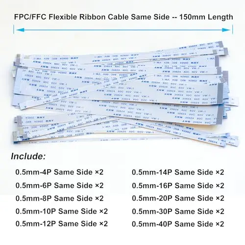 Cable plano Flexible de 0,5mm y conector de extensión, Kit de adaptador pin a Pin 4/6/8/10/12/14/16/20/30/40 pines PCB (0,5mm-Kit de placa)