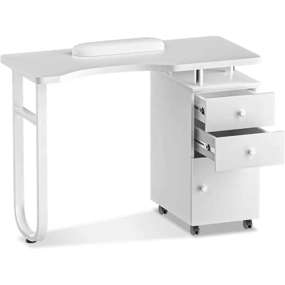 Professional acetone resistant nail table with drawers