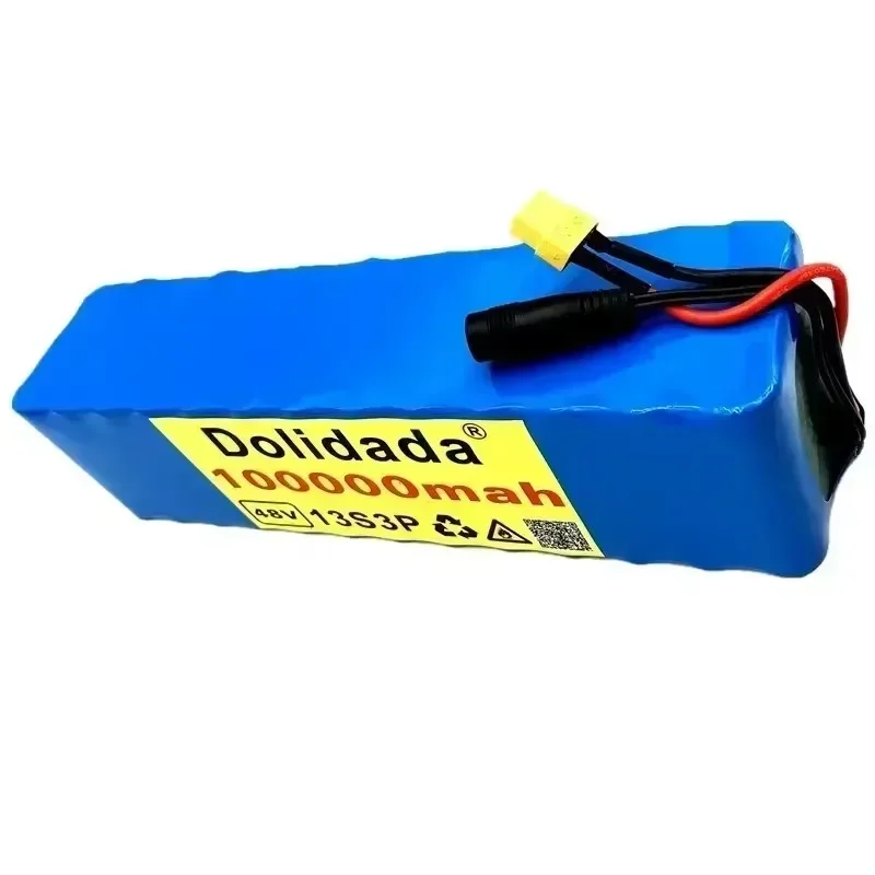 High Capacity 48V Battery 48V 100Ah 1000w 13S3P Lithium Ion Battery Pack for 54.6V E-bike Electric Bicycle Scooter with BMS