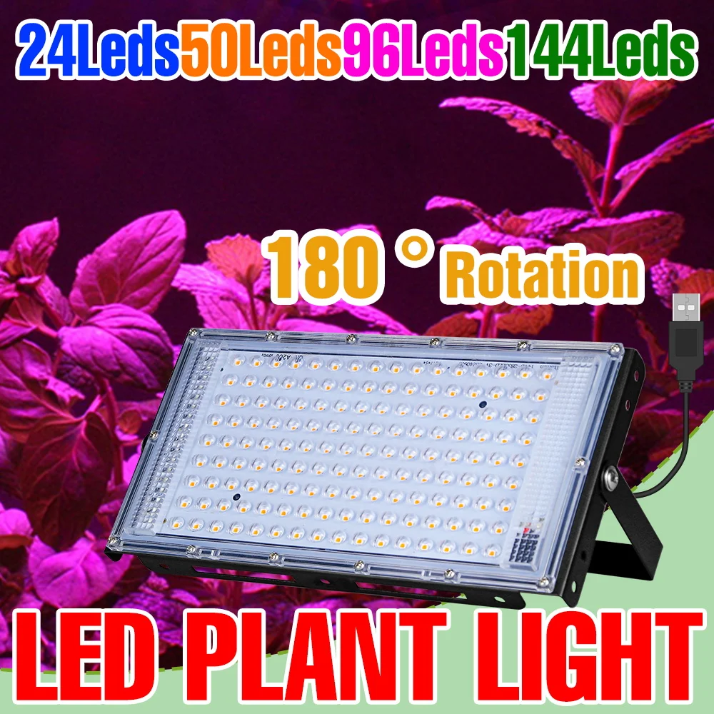 

Светодиодный фитосветильник полного спектра для гидропоники, USB DC5V, водонепроницаемый, для теплиц, овощей, растений в горшках, цветов
