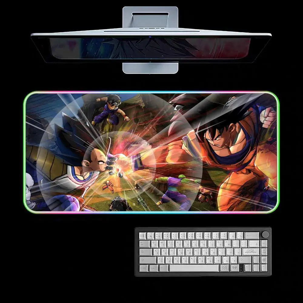 Classic Anime Dragon Ball Mouse Pad RGB Gaming Mouse Pad Desk Mat HD Gamer Large LED Light XXL MousePads
