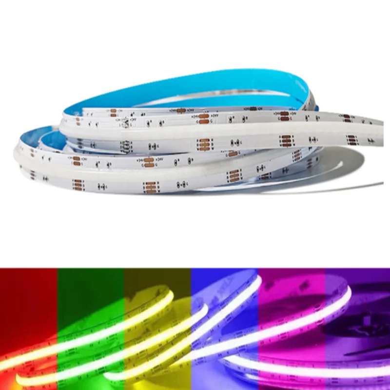 Striscia luminosa a LED COB RGB DC12/24V nastro flessibile impermeabile IP68 nastro RGB CRI95 RA85 5 metri