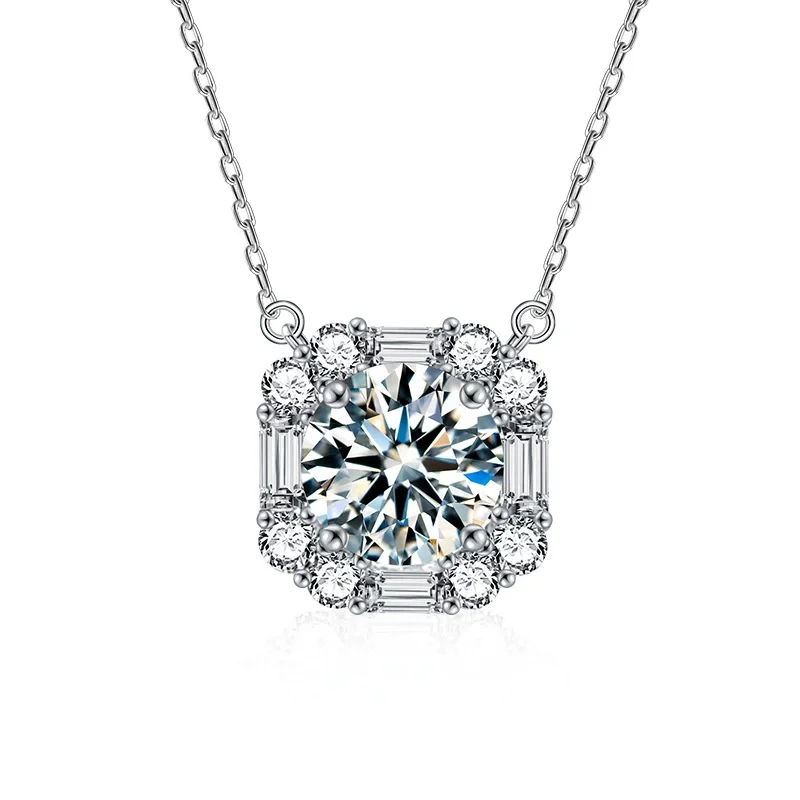 

ZFSILVER модное модное серебро s925 роскошное 3ct муассанит дизайн квадратное ожерелье для женщин аксессуары вечерние ювелирные изделия подарок XMZ084
