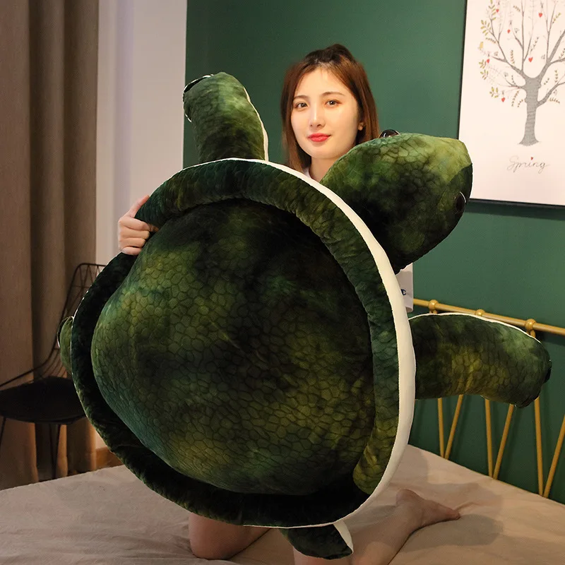 large 100cm Colored Turtle Plush Toy Lifelike Toy Tortoise Soft Doll Sleeping Pillow Toy Xmas Gift b2069