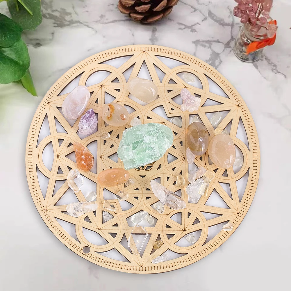 15cm Geometric Pattern Fretwork Board Dining Table Insulating Mats Wall Mounted Meditation Board Multifunctional Decor Plank