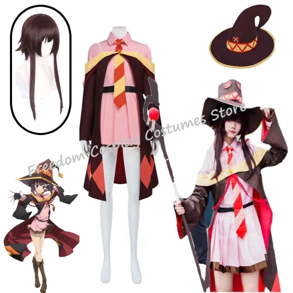 

Anime God's Blessing on this Megumin Cosplay Costume Women Sorceress Dress Outfits Megumin Cos Wig Dress Halloween Cos Costumes
