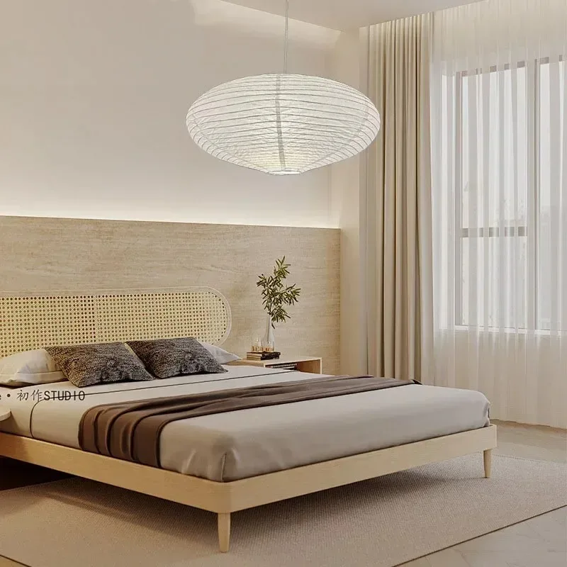 

French Style High Quality Rice Paper Luminaire Pendant Lamp Led Ceiling Suspension Hanging Light for Living Dining Room Bedroom