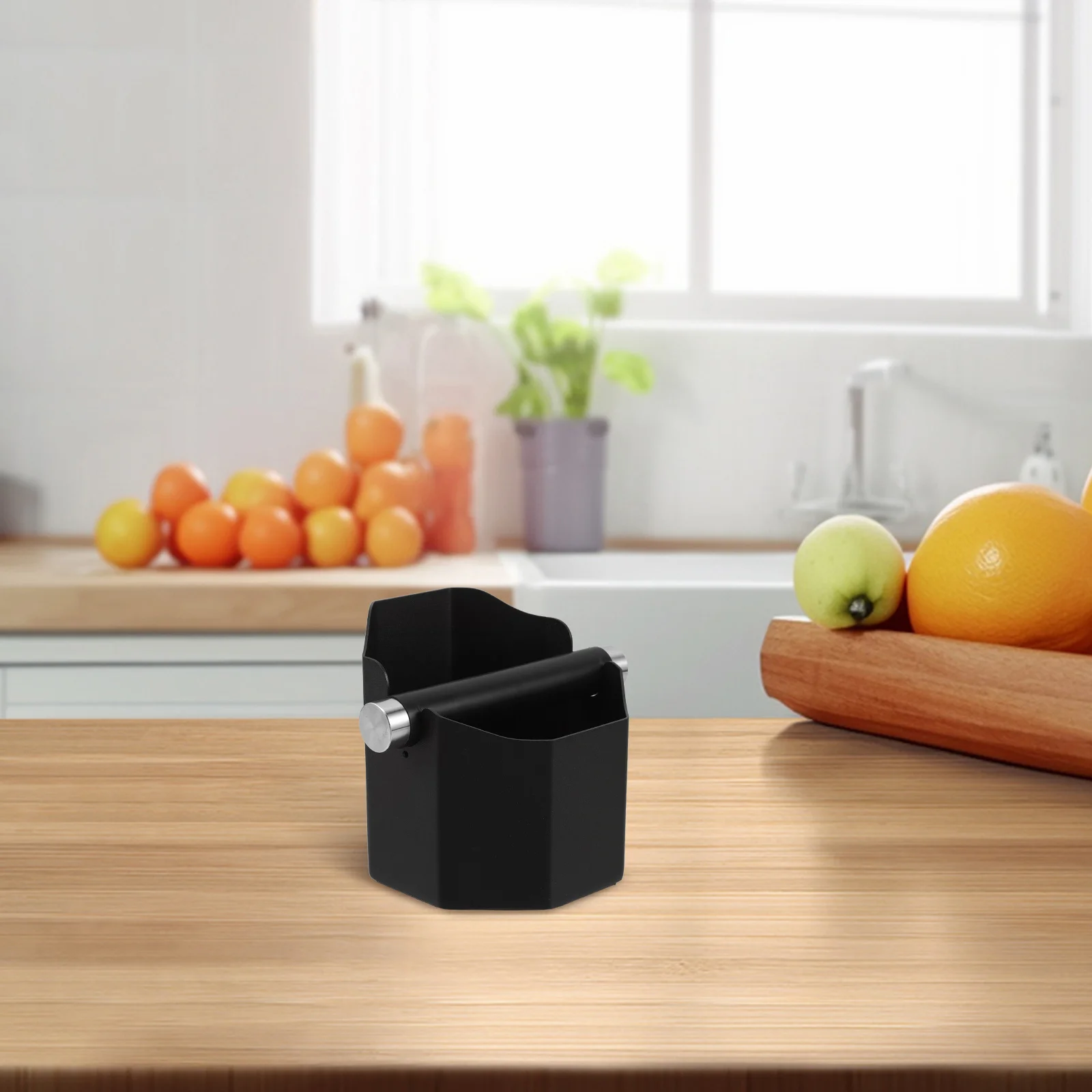 

Кофе из нержавеющей стали, круглая конструкция, нескользящее основание для кофемашины для эспрессо, домашнего офиса, черный диспозер для кофейной гущи