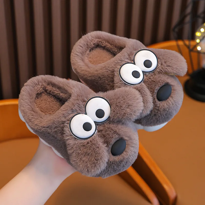 Pantuflas Cute Kid Cotton Slippers Winter New Anti Slip Boy House Shoe Warm Girl Cotton Shoes Cartoon Kid Shoes Fluffy Slippers