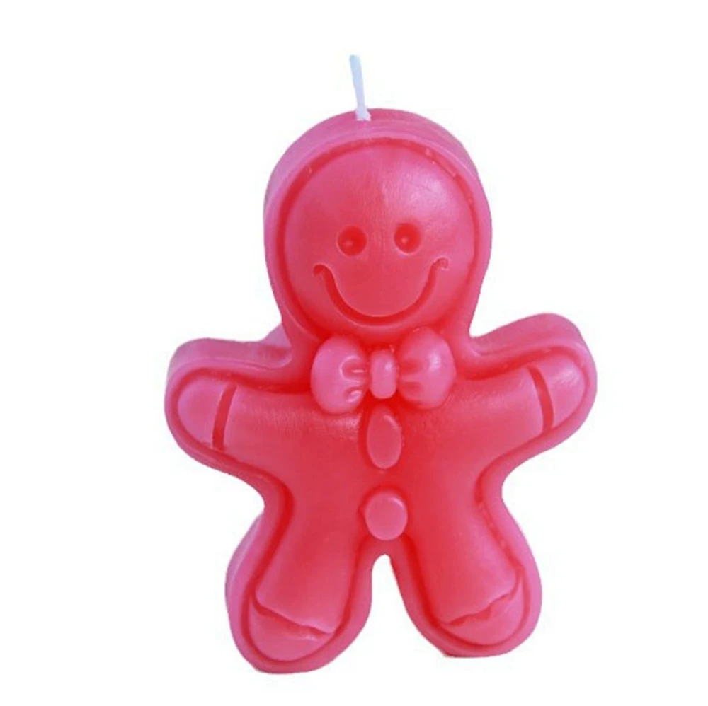 Christmas gingerbread man candles smiling face gingerbread Party Home Christmas DIY Room Decor Tools Accessories Ornaments