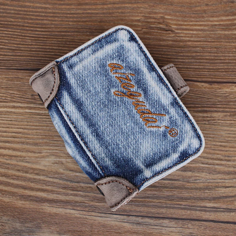 Retro Denim Card Holder Multi-Slot Unisex Storage Wallet Korean Style Credit Card Bank Card Storage Bag Bucket Shape Student