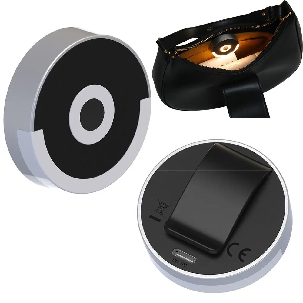 Touch Activated LED Handbag Light Round Portable Touch Purse Lamp Easy To Install High Brightness Handbag Night Light Best Gifts