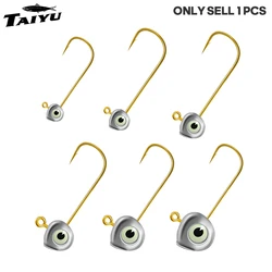 TAIYU Cabezas de Jig con ojo 3D que brilla en oscuridad – dorado