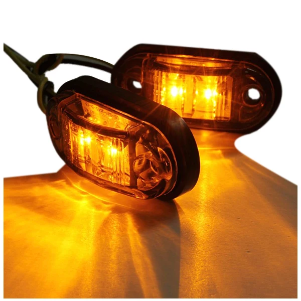 12V / 24V 2 LED Side Marker Lights Lamp For Car Truck Trailer E-marked Amber