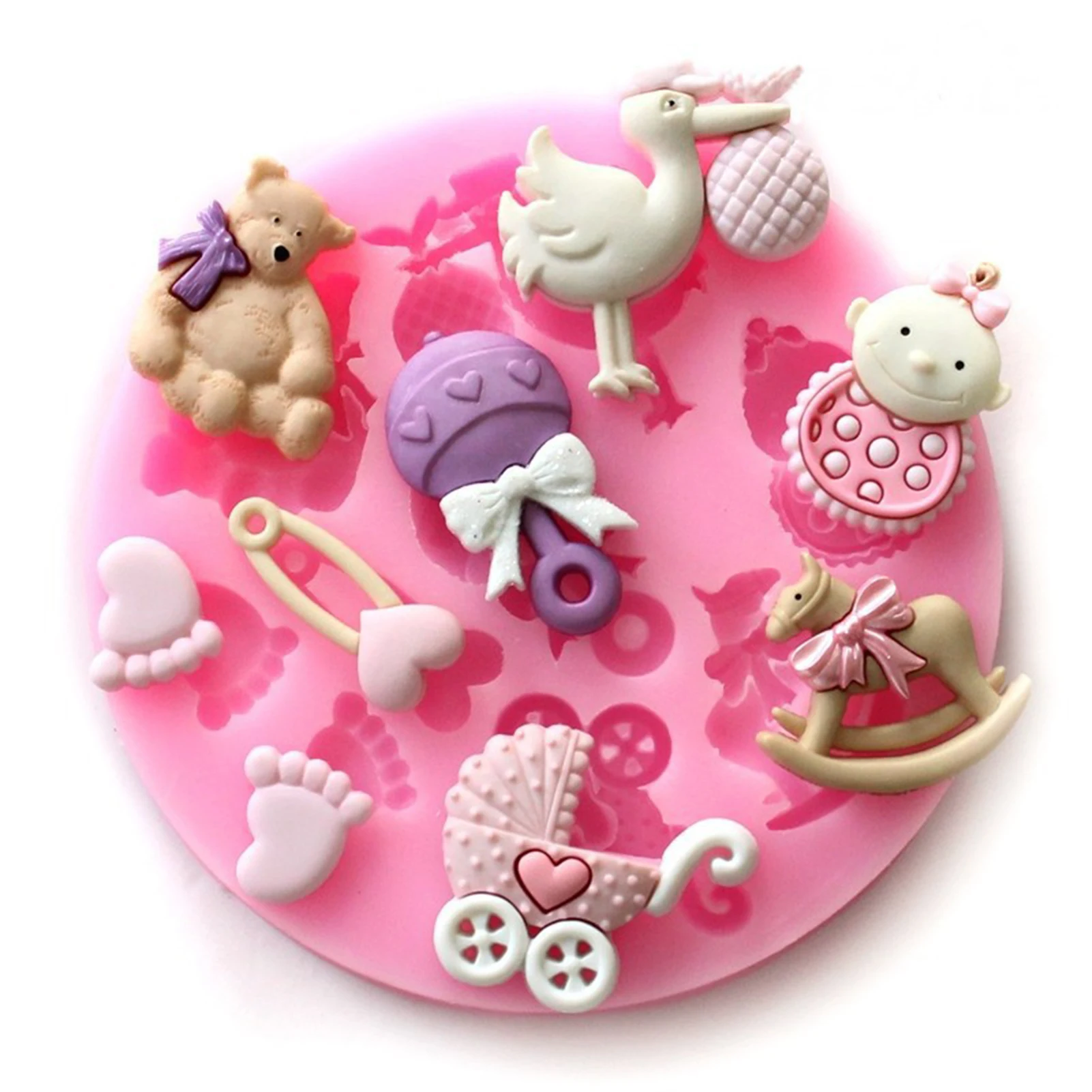 Cartoon Bear Fondant Mould Multi Shapes Fondant Baking Molds for Cupcake Sugar Desserts Craft