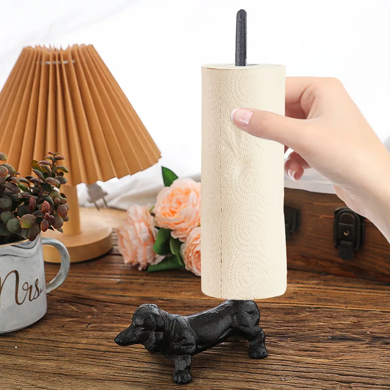 

New Metal Creative Tissue Rack Decoration Restaurant Light Luxury Iron Art Station Dog Napkin Rack Cast Iron Crafts Decoration