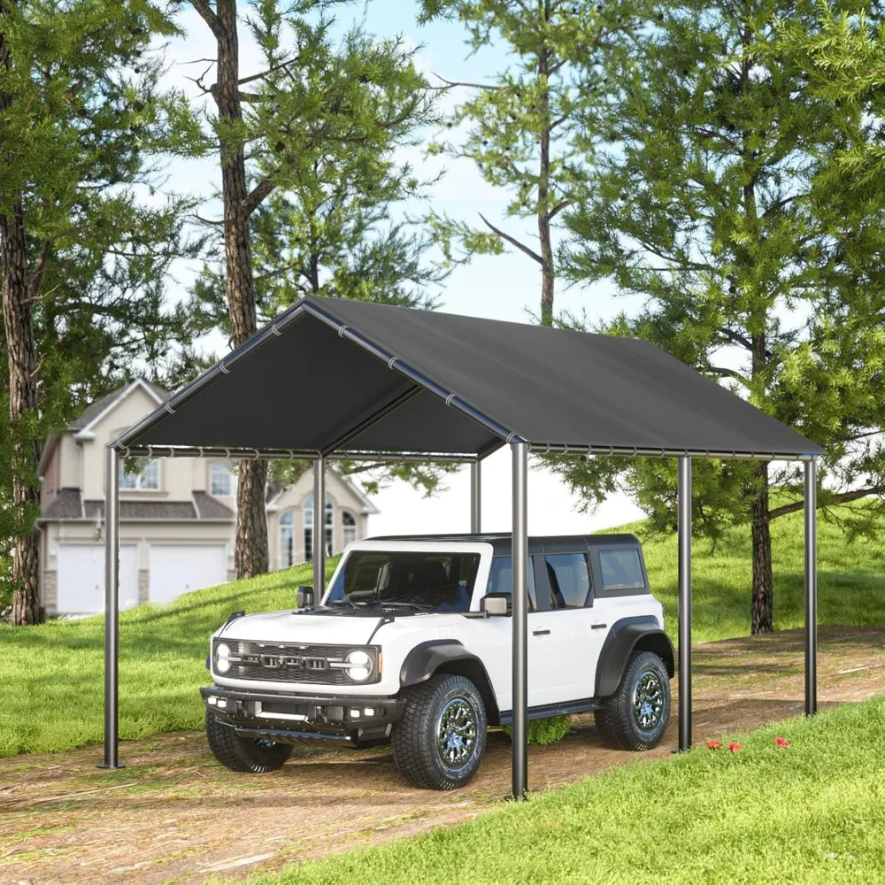 

10 X 20 Ft Heavy-duty Carport, Portable Car Tent Garage, All-season UV-protected Car Awning