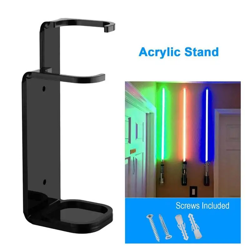 1pc Acrylic Clear Light Saber Stand Simple Sword Organizer For Exhibition Hall Restaurant Wall Mount Storage Rack With Screws