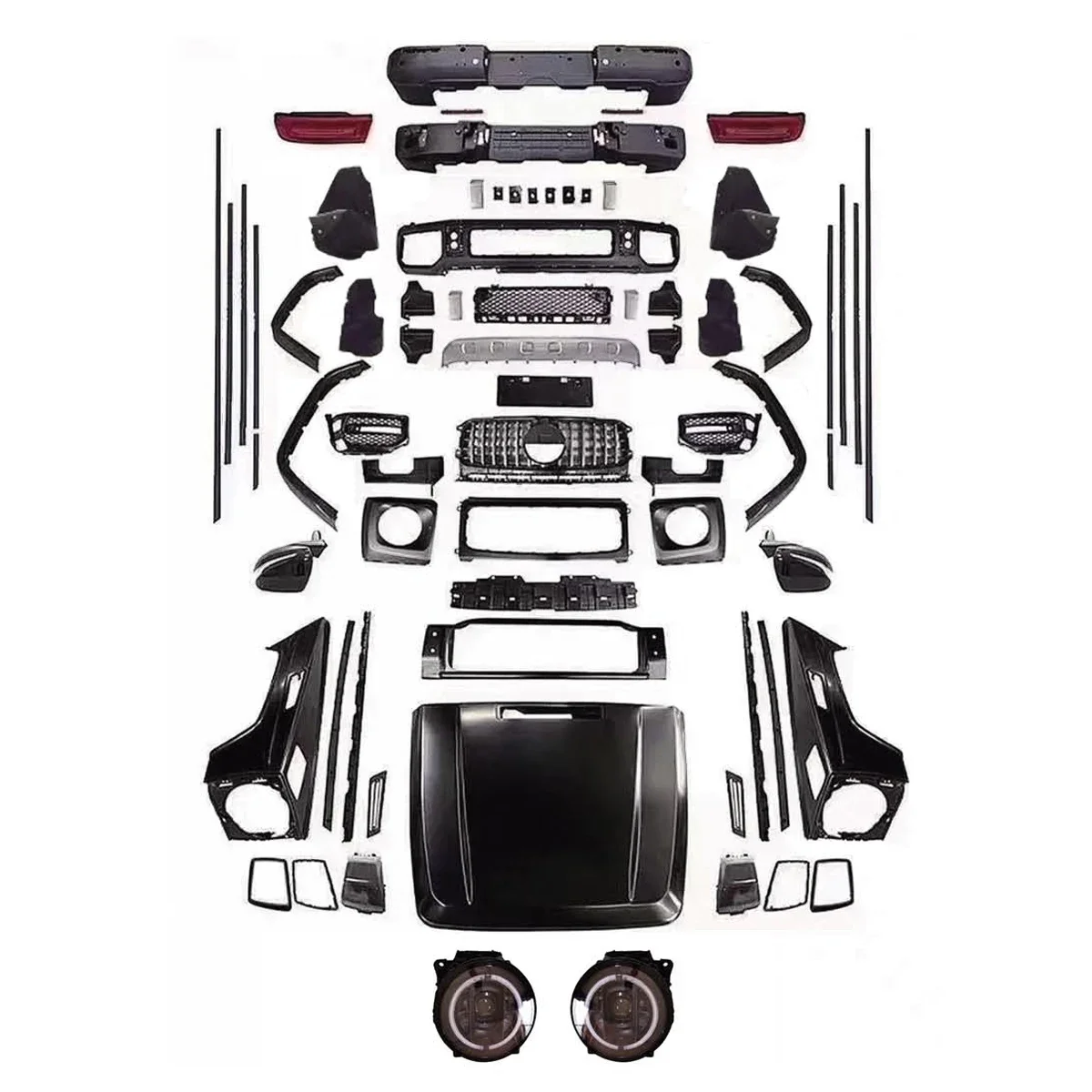 

Body Kit For Benz G-Class W463 Upgrade To W464 AMG Front And Rear Bumpers For Auto Lights