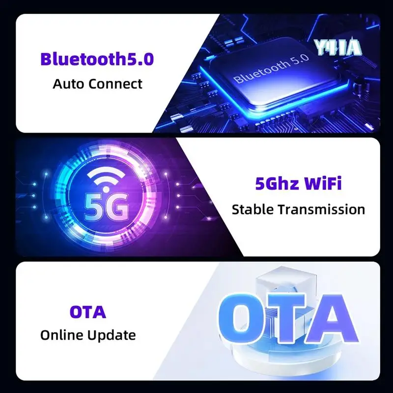 

Wireless Carplay Adapter Android Auto 2 In 1 Mini AI Box Adapter Cars Wifi Voice Assistant For Wired Carplay Android-Y41A