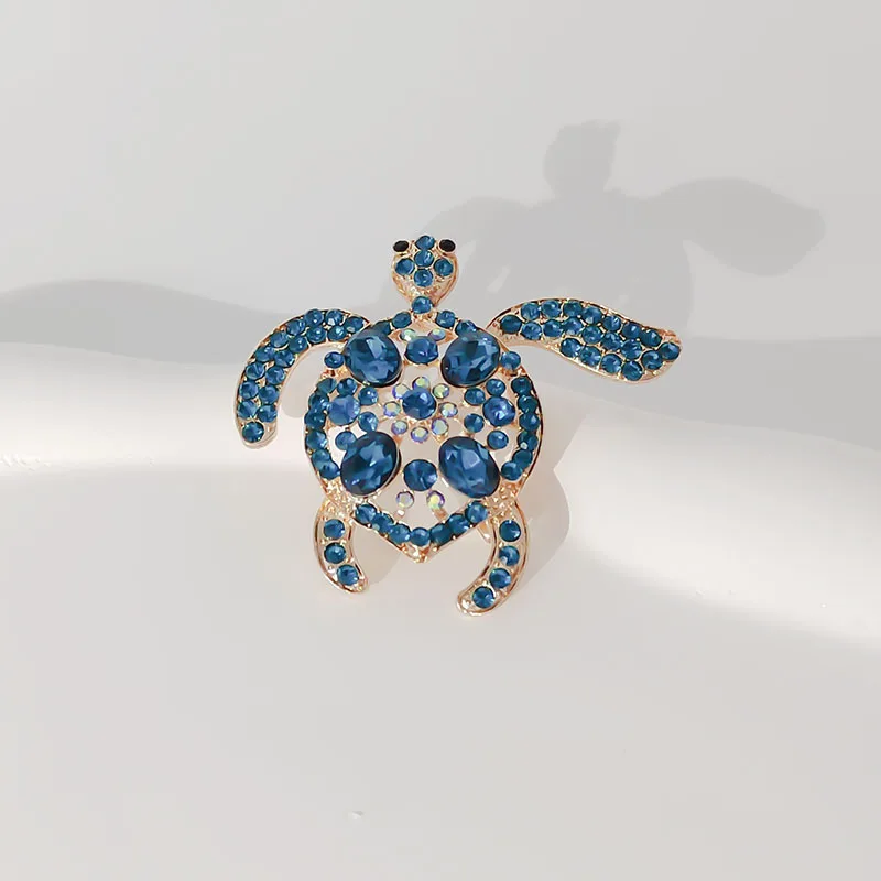 fashion rhinestone Turtle Brooch Alloy gold plated animal pin clothing accessories